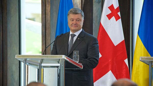 Президент Украины Петр Порошенко во время визита в Грузию - Sputnik Грузия
