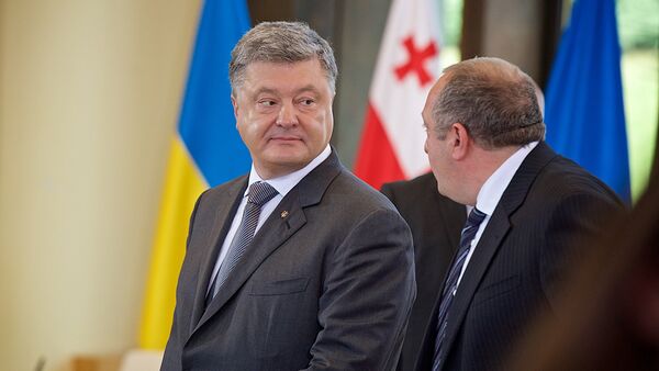 Президент Украины Петр Порошенко во время визита в Грузию - Sputnik Грузия