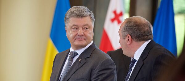 Президент Украины Петр Порошенко во время визита в Грузию - Sputnik Грузия