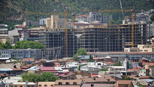 Строительство здания в рамках проекта Панорама Тбилиси - Sputnik Грузия