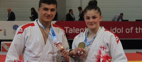 ძიუდოისტები ვლადიმერ ახალკაცი და მარიამ ჭანტურია ძიუდოისტები ვლადიმერ ახალკაცი და მარიამ ჭანტურია - Sputnik საქართველო