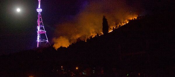 Пожар на горе Мтацминда был хорошо виден из любой точки грузинской столицы - Sputnik Грузия