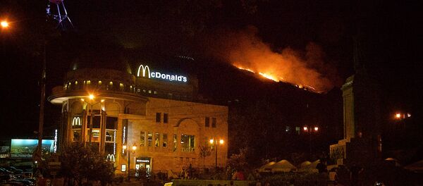 Пожар на горе Мтацминда был хорошо виден из любой точки грузинской столицы - Sputnik Грузия