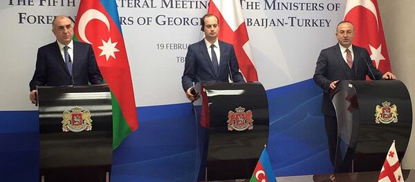 მიხეილ ჯანელიძე, მევლუთ ჩავუშოღლუ და ელმარ მამედიაროვი მიხეილ ჯანელიძე, მევლუთ ჩავუშოღლუ და ელმარ მამედიაროვი - Sputnik საქართველო