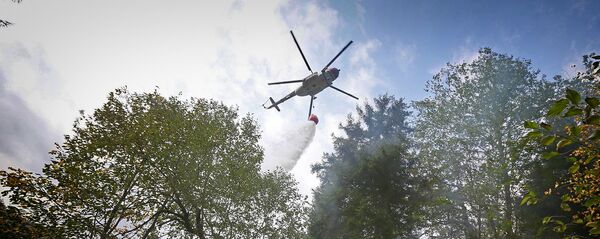 ვერტმფრენი ბორჯომის ტყეში ხანძრის ჩაქრობაში მოანწილეობს ვერტმფრენი ბორჯომის ტყეში ხანძრის ჩაქრობაში მოანწილეობს - Sputnik საქართველო