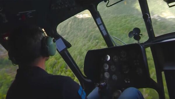 МВД Грузии обнародовало кадры тушения лесного пожара с помощью вертолета - Sputnik Грузия