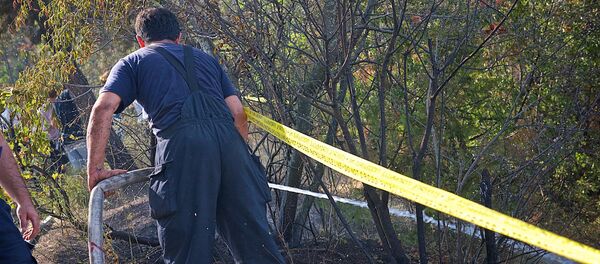 Пожарный участвует в ликвидации пожара на горе Мтацминда - Sputnik Грузия