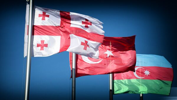 Флаги Грузии Турции и Азербайджана - Sputnik Грузия
