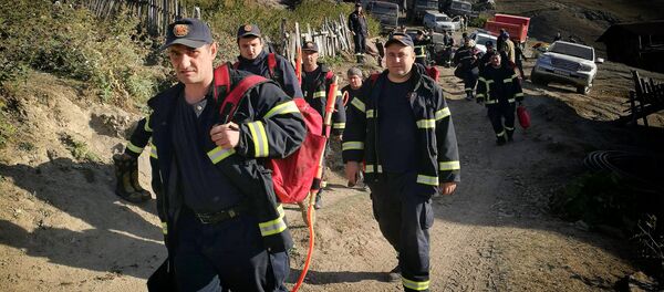 Спасатели в высокогорной Аджарии участвуют в ликвидации лесного пожара - Sputnik Грузия