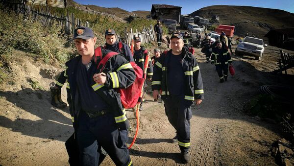 Спасатели в высокогорной Аджарии участвуют в ликвидации лесного пожара - Sputnik Грузия