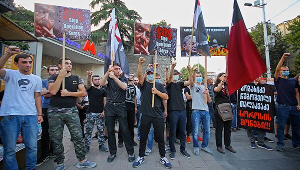 Участники марша грузин в столице Грузии - Sputnik Грузия