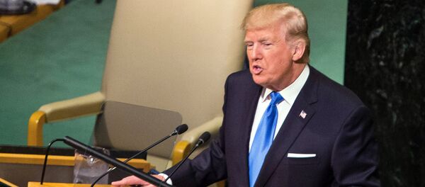 Президент США Дональд Трамп выступает на заседании Генеральной Ассамблеи ООН в Нью-Йорке - Sputnik Грузия