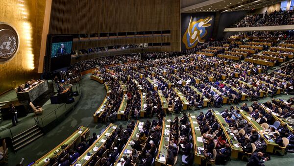 LIVE: Трансляция 72-й сессии Генассамблея ООН в Нью-Йорке. День третий - Sputnik Грузия