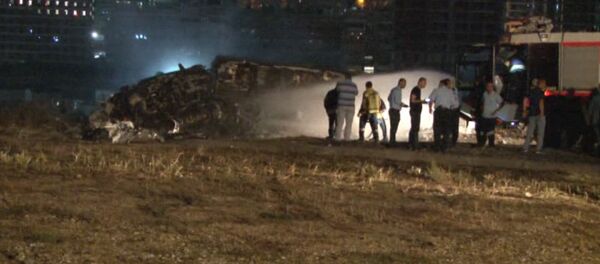 Кадры с места ЧП в аэропорту Стамбула, где загорелся частный самолет - Sputnik Грузия