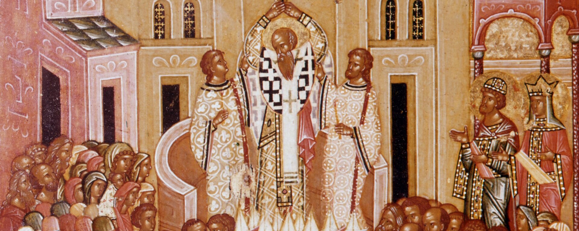 Репродукция иконы Воздвижение креста. XV-XVI века - Sputnik Грузия, 1920, 26.09.2022