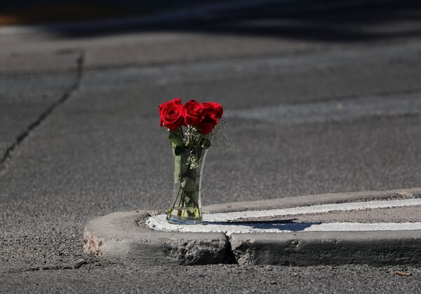 Цветы в память о погибших на месте стрельбы в Лас-Вегасе - Sputnik Грузия