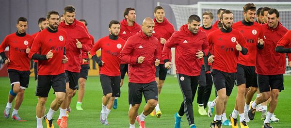 საქართველოს ფეხბურთის ნაკრები ვარჯიშზე საქართველოს ფეხბურთის ნაკრები ვარჯიშზე - Sputnik საქართველო