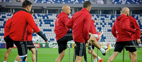 Сборная Грузии по фуболу на тренировке Сборная Грузии по фуболу на тренировке - Sputnik Грузия