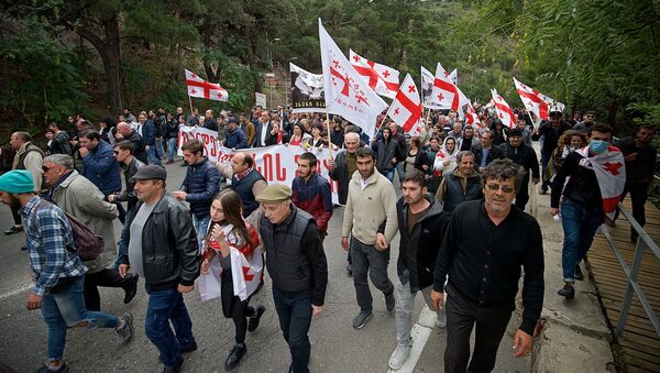 Шествие сторонников ЕНД в грузинской столице - Sputnik Грузия