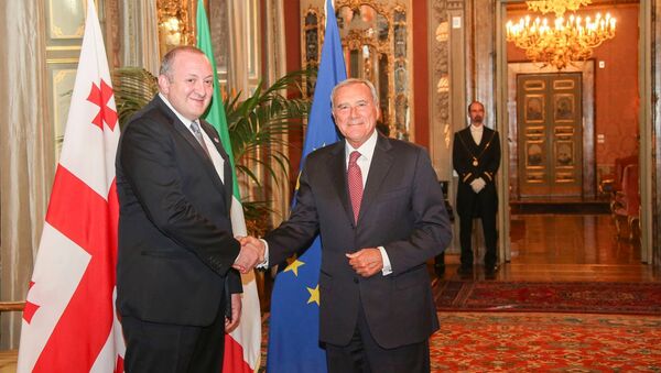 Президент Грузии Георгий Маргвелашвили встретился с председателем Сената Италии Пьетро Грассо - Sputnik Грузия