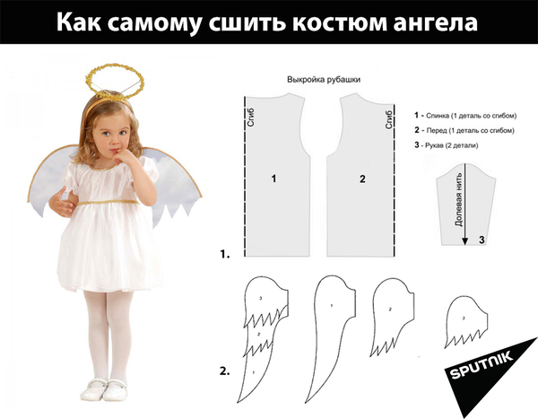 Как сделать детский костюм ангела своими руками