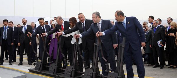 Церемония открытия железной дороги Баку-Тбилиси-Карс - Sputnik Грузия