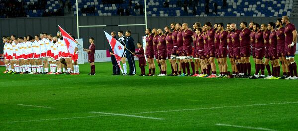 საქართველოს და კანადის რაგბის ნაკრებების მატჩი საქართველოს და კანადის რაგბის ნაკრებების მატჩი - Sputnik საქართველო
