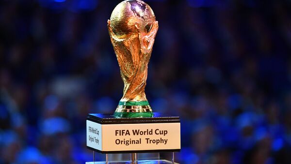 Кубок чемпионата мира по футболу был представлен публике на официальной жеребьевке чемпионата мира по футболу 2018 - Sputnik Грузия