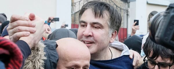 Михаил Саакашвили со своими сторонниками в Киеве - Sputnik Грузия