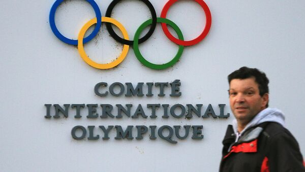 Вывеска штаб-квартиры Международного олимпийского комитета (МОК) в Лозанне - Sputnik Грузия
