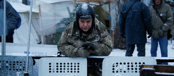 Представители оппозиции в палаточном городке у Рады в Киеве участвуют в антиправительственной акции - Sputnik Грузия