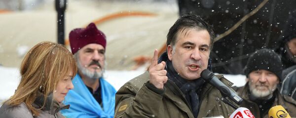 Михаил Саакашвили со своими сторонниками в Киеве - Sputnik Грузия
