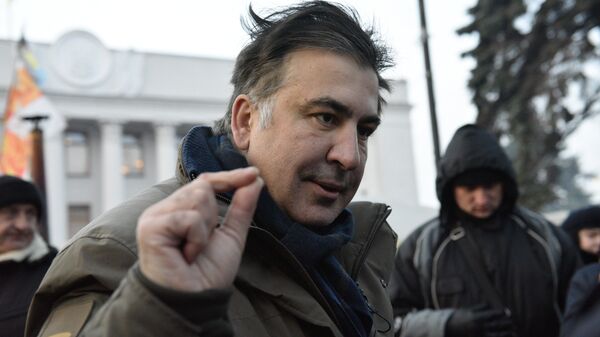 Бывший губернатор Одесской области Михаил Саакашвили отвечает на вопросы журналистов - Sputnik Грузия