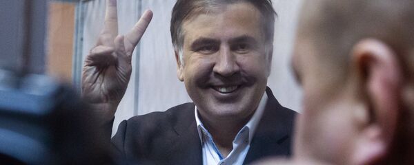 Экс-президент Грузии, бывший губернатор Одесской области Михаил Саакашвили во время судебного процесса - Sputnik Грузия