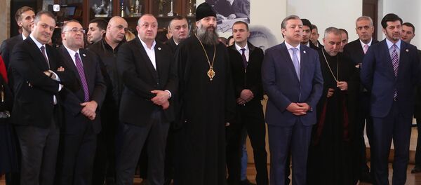 გიორგი მარგველაშვილი, გიორგი კვირიკაშვილი და ხელისუფლების სხვა წარმომადგენლები უნივერსიტეტში - Sputnik საქართველო