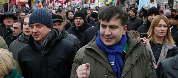 Михаил Саакашвили со своими сторонниками в Киеве - Sputnik Грузия