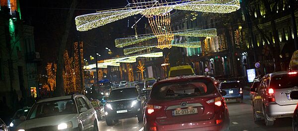 Новогодняя иллюминация на проспекте Руставели - Sputnik Грузия