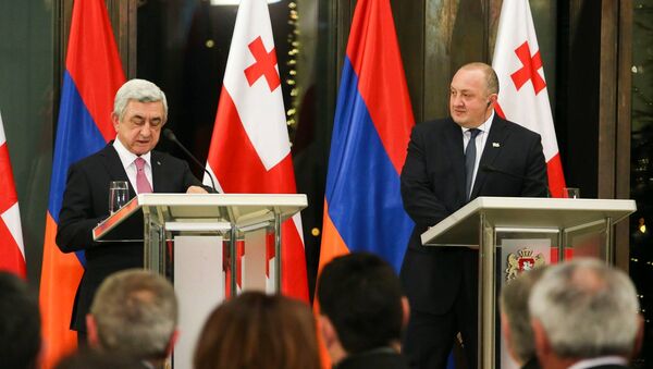 Президенты Грузии и Армении провели совместную пресс-конференцию - Sputnik Грузия