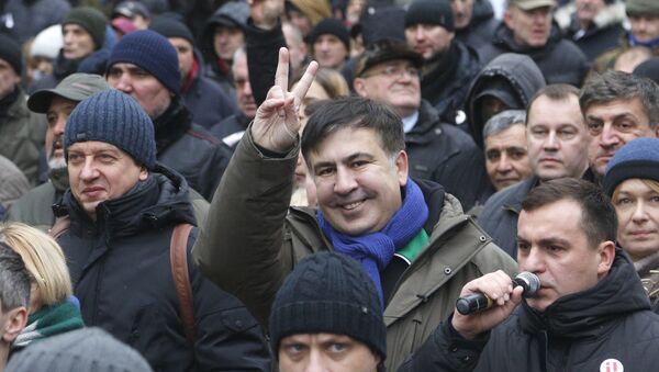 Михаил Саакашвили со своими сторонниками в Киеве - Sputnik Грузия