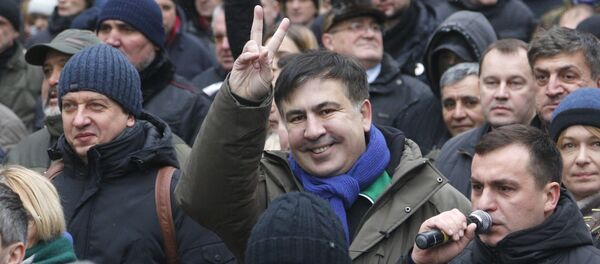 Михаил Саакашвили со своими сторонниками в Киеве - Sputnik Грузия