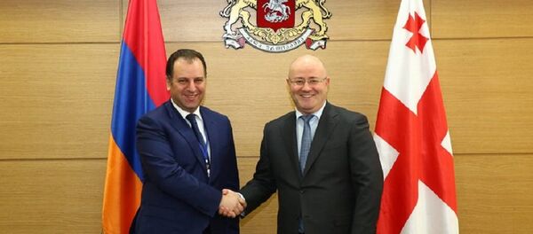 საქართველოსა და სომხეთის თავდაცვის მინისტრები ლევან იზორია და ვიგენ სარქისიანი საქართველოსა და სომხეთის თავდაცვის მინისტრები ლევან იზორია და ვიგენ სარქისიანი - Sputnik საქართველო