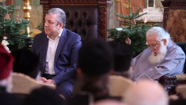 Премьер-министр Грузии Георгий Квирикашвили и Католикос-Патриарх Всея Грузии Илия Второй - Sputnik Грузия
