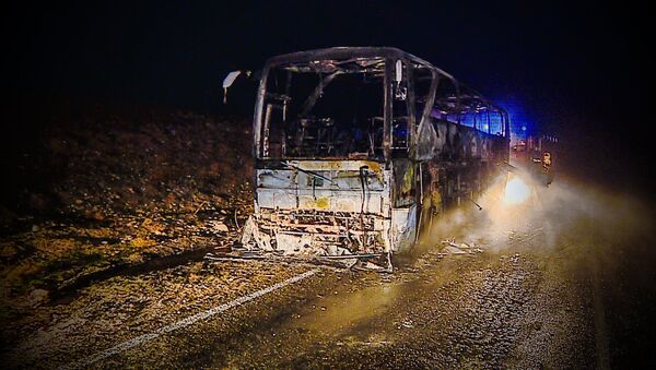 აზერბაიჯანიდან თურქეთში მიმავალ სამგზავრო ავტობუსს აღმოსავლეთ საქართველოში ცეცხლი გაუჩნდა - Sputnik საქართველო