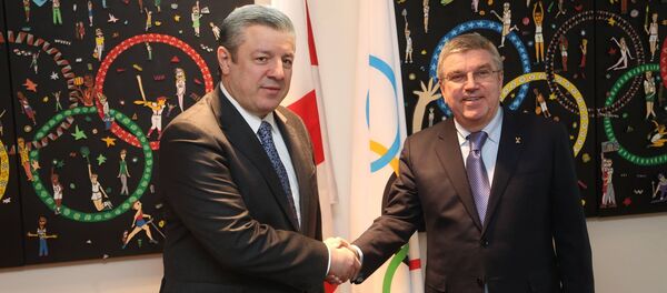 Георгий Квирикашвили и Томас Бах Георгий Квирикашвили и Томас Бах - Sputnik Грузия