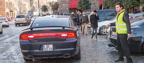 Репортер Sputnik  в роли стоянщика - Sputnik საქართველო