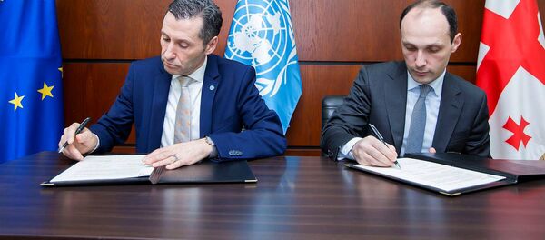 არემოს დაცვისა და სოფლის მეურნეობის მინისტრი ლევან დავითაშვილი და გაეროს სურსათისა და სოფლის მეურნეობის ორგანიზაციის წარმომადგენელი არემოს დაცვისა და სოფლის მეურნეობის მინისტრი ლევან დავითაშვილი და გაეროს სურსათისა და სოფლის მეურნეობის ორგანიზაციის წარმომადგენელი - Sputnik საქართველო