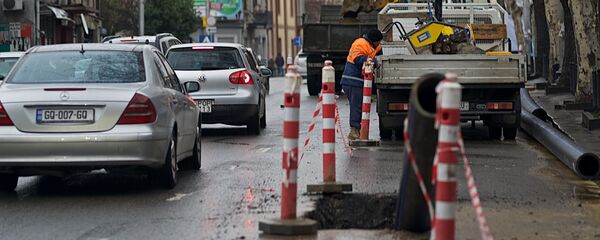 რემონტი გზებზე თბილისში რემონტი გზებზე თბილისში - Sputnik საქართველო