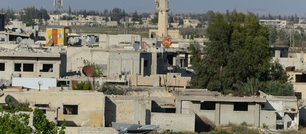 Здания, разрушенные в результате боевых действий в пригороде Дамаска Восточная Гута - Sputnik Грузия
