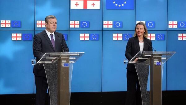 Премьер Грузии Георгий Квирикашвили и верховный представитель ЕС по иностранным делам и политике безопасности Федерика Могерини - Sputnik Грузия