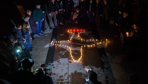 Акция в память о погибшем в Сирии пилоте Су-25 - Sputnik Грузия